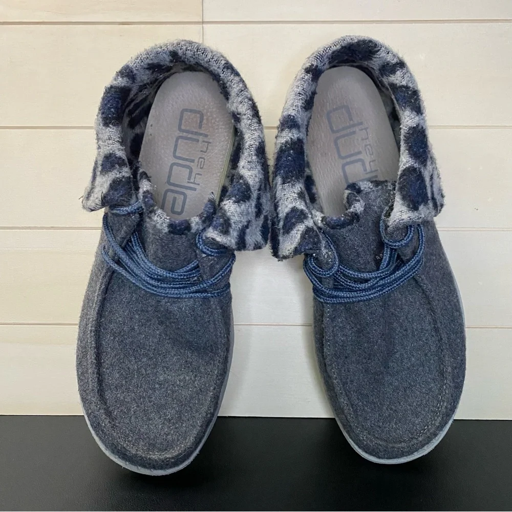 Hey Dude Britt Grey Cheetah Women's Size 7 Shoes Fabric Bootie - Picture 8 of 11